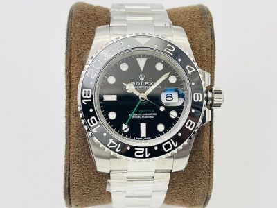 ROLEX GMT-Master II Bezel Replacement 904L Steel 40MM Cal.3186 Movement Black Watch